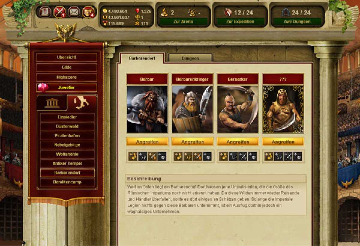 Gladiatus — коды, прохождение и обзор игры