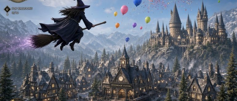 Как лопнуть воздушные шары над станцией Хогсмид в Hogwarts Legacy
