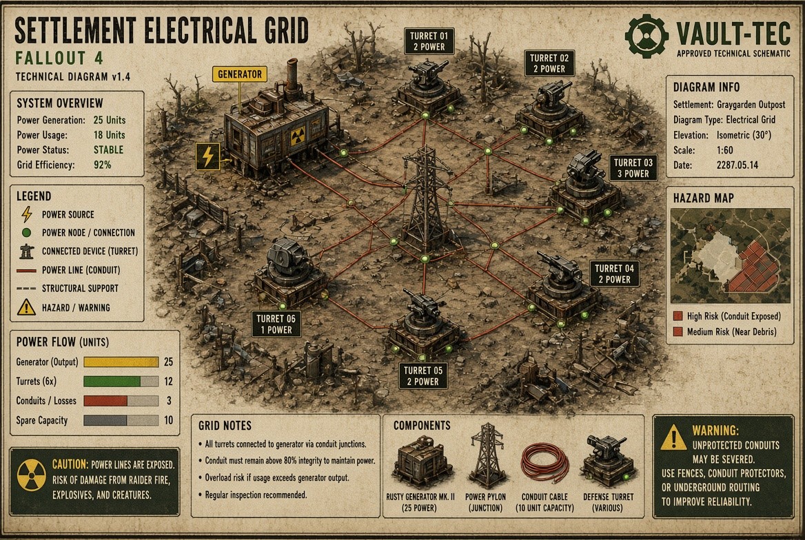 Как протянуть провод в Fallout 4: подробная инструкция по электросети поселения