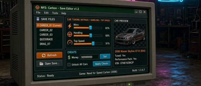 NFS Carbon Save Editor: как редактировать сохранения Need for Speed: Carbon