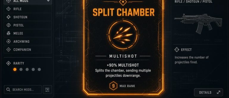Раздельный патронник в Warframe: как работает мод и чем он отличается от Гальванизированного