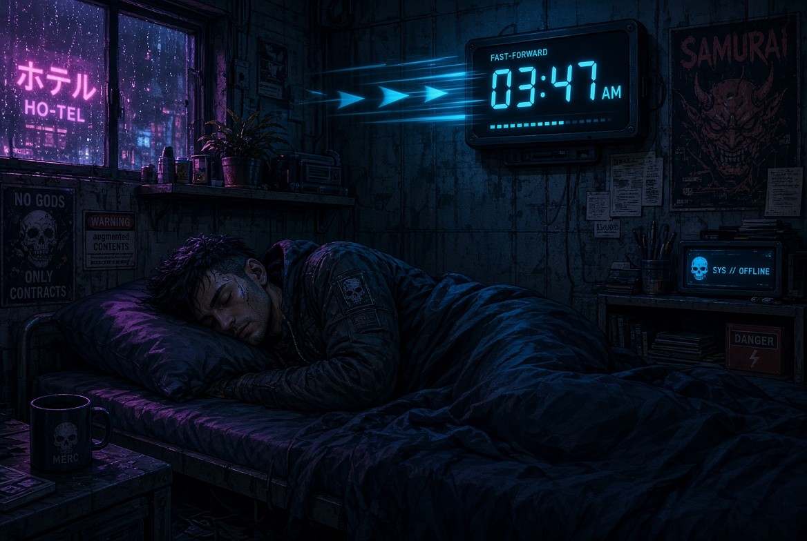 Как перемотать время в Cyberpunk 2077: пропуск часов, сон и ожидание нужного времени суток