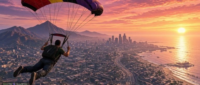 Как раскрыть парашют в GTA 5: клавиши на ПК и консолях, где взять и как управлять в воздухе