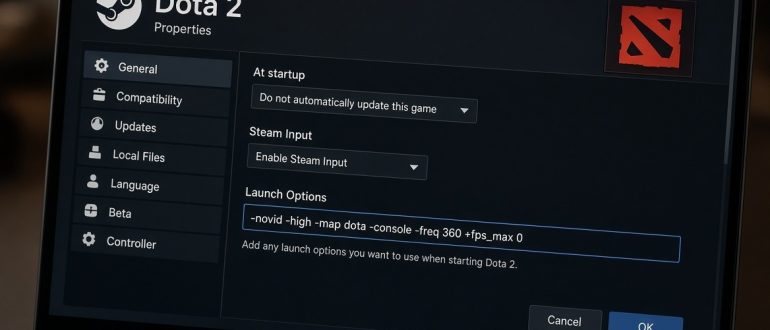 Параметры запуска Dota 2 для слабых ПК: как поднять FPS в 2026 году