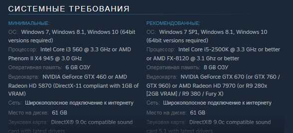 Системные требования s