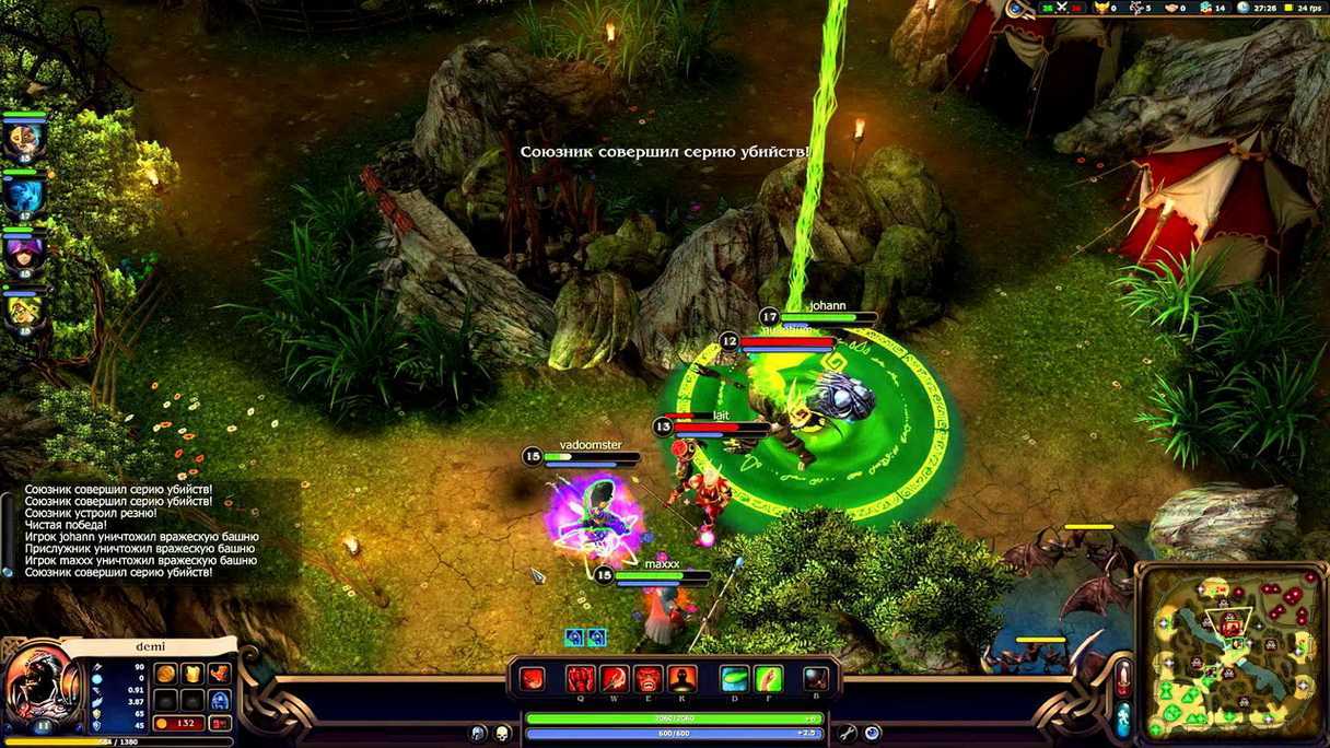 Игры, похожие на «доту» 1 и 2 для телефона на андроид или пк