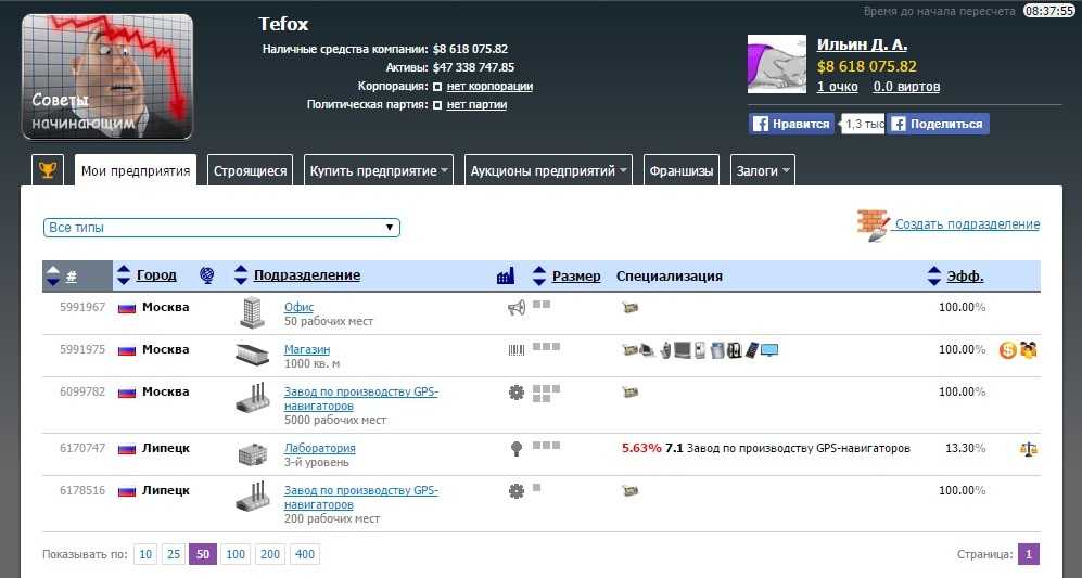 Симулятор стартапа  виртономика